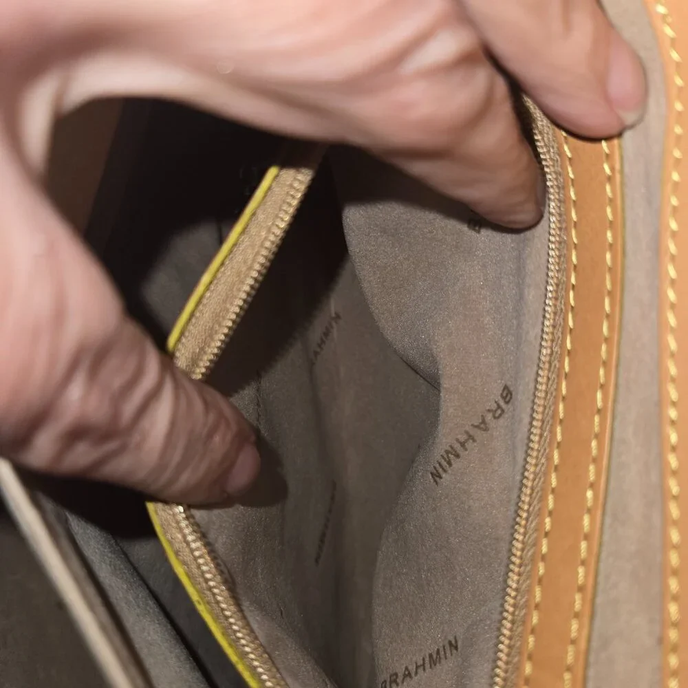 Brahmin Phoebe Citron Woven Leather Bag